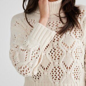 NWT NEW TALISMAN Large  ROSIE KNIT SWEATER NATURAL CREAM Sweater DESIGNER